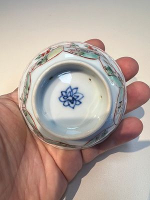 Three sets of Chinese famille verte cups and saucers with birds and flowers, various marks, Kangxi — photo 16