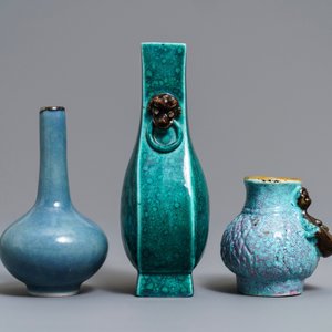 Three small Chinese monochrome vases, 19/20th C. — photo 3
