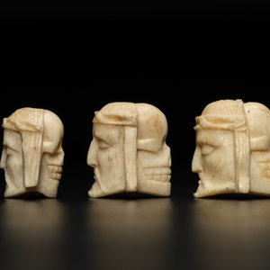 Three two-faced bone memento mori, 19th C. — photo 4