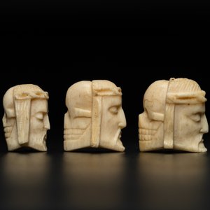 Three two-faced bone memento mori, 19th C. — photo 6