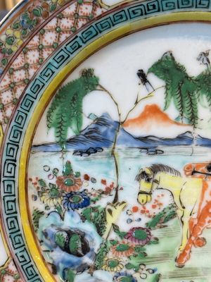 Three unusual Chinese Canton famille rose plates, 19th C. — 照片 18