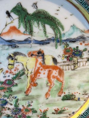 Three unusual Chinese Canton famille rose plates, 19th C. — 照片 19