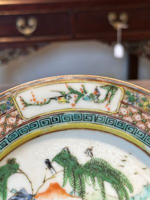 Three unusual Chinese Canton famille rose plates, 19th C. — 照片 21