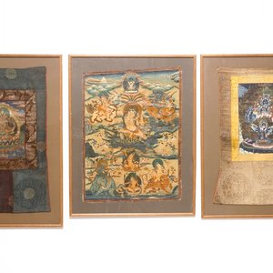 Three various thangka, Tibet or Nepal, 19/20th C. — photo 1