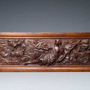 Three walnut deep-relief panels depicting Mary Magdalen, David the shepherd and Elijah in the desert, Italy, 17th C. — 照片 4