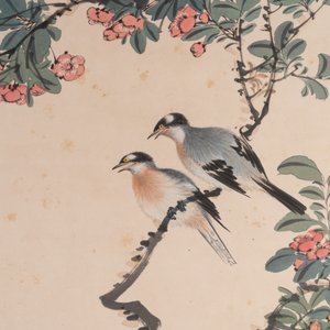 Tian Shiguang 田世光 (1916-1999): 'Birds and flowers', ink and colour on paper — 照片 6