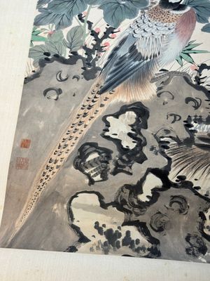 Tian Shiguang 田世光 (1916-1999): 'Oiseaux et fleurs', encre et couleur sur papier — photo 3