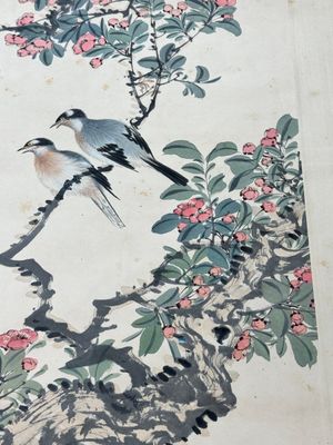 Tian Shiguang 田世光 (1916-1999): 'Oiseaux et fleurs', encre et couleur sur papier — photo 8