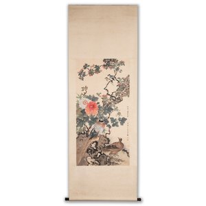 Tian Shiguang 田世光 (1916-1999): 'Oiseaux et fleurs', encre et couleur sur papier — photo 1