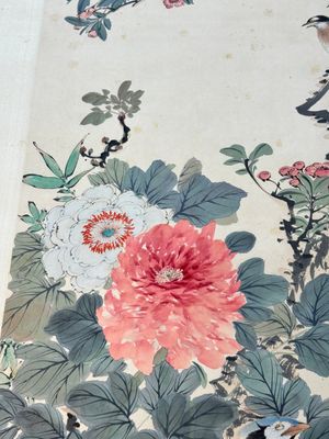 Tian Shiguang 田世光 (1916-1999): 'Vogels en bloemen', inkt en kleur op papier — foto 6