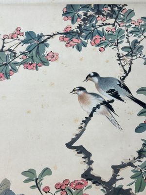 Tian Shiguang 田世光 (1916-1999): 'Vogels en bloemen', inkt en kleur op papier — foto 9