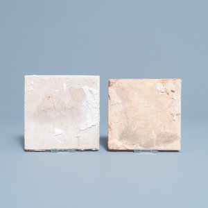 Tien blauw-witte en mangane Delftse tegels met zeewezens, 17/18e eeuw — foto 5