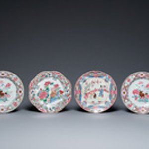 Tien Chinese blauw-witte, famille rose en verte borden, Kangxi en later — foto 2