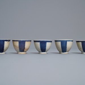Tien Chinese blauw-witte koppen, een stem cup en een kom, Hatcher en Vung Tao scheepswrakken, Transitie en Kangxi — foto 12