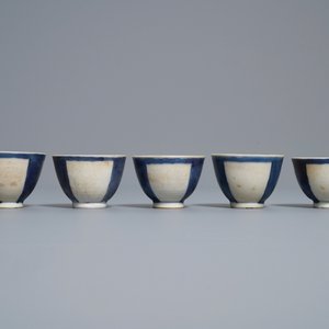 Tien Chinese blauw-witte koppen, een stem cup en een kom, Hatcher en Vung Tao scheepswrakken, Transitie en Kangxi — foto 10