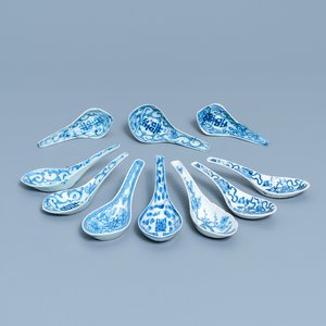 Tien Chinese blauw-witte lepels, 19/20e eeuw — foto 1