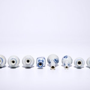 Tien Chinese blauw-witte miniatuur poppenhuisvaasjes, meeste Kangxi — foto 2