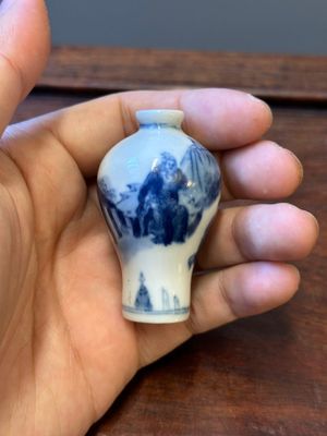 Tien Chinese blauw-witte vazen en snuifflessen, 19de eeuw — foto 16