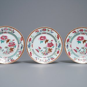 Tien Chinese famille rose borden met pioenrozen, Qianlong — foto 2