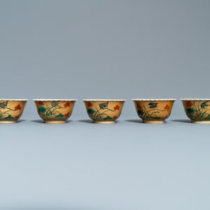 Tien Chinese famille rose en verte koppen en acht schotels, Yongzheng en later — foto 6