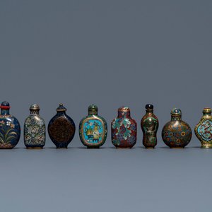 Tien Chinese snuifflessen in cloisonné, 19/20e eeuw — foto 1