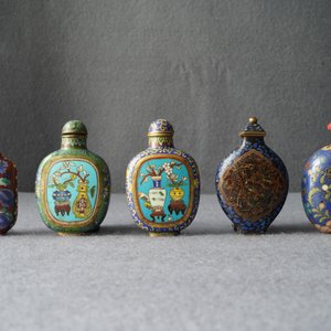 Tien Chinese snuifflessen in cloisonné, 19/20e eeuw — foto 10
