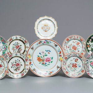Tien diverse Chinese famille rose borden, Yongzheng en later — foto 1