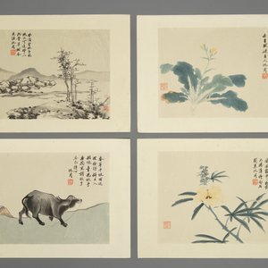 Tien polychrome drukken uit een album naar Shen Zhou (1427-1509), China, 1e helft 20e eeuw — foto 5