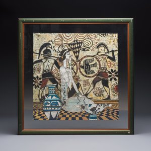 Ting Shao Kuang (b. 1939, attr. to): 'Seated Beauty before a Classical Mural', mixed techniques, 20th C. — foto 2