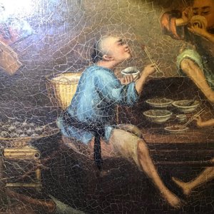Tingqua (Canton, ca. 1809-1870): A tea scene in the stable, oil on canvas, signed l.r. — 照片 6