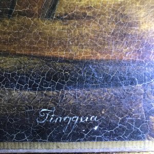 Tingqua (Canton, ca. 1809-1870): Buvoirs de thé dans l'écurie, huile sur toile, signée en bas à droite — photo 11