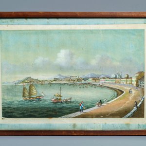 Tingqua (Canton, ca. 1809-1870), studio of: View on Macau, gouache on pith paper, ca. 1845-1855 — 照片 2