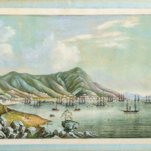 Tingqua (Canton, ca. 1809-1870), studio: Une vue sur le port de Hong Kong, gouache sur papier de riz, vers 1845-1855 — photo 1