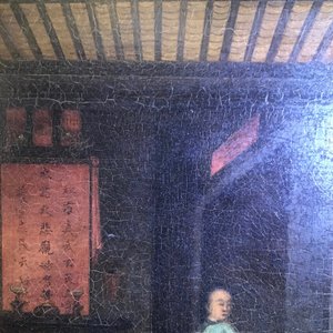 Tingqua (Canton, ca. 1809-1870): Theescène in de stal, olie op doek, gesign. r.o. — foto 17