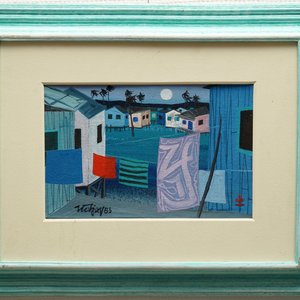 Tio Tjay (Indonésie, 1946): Maisons de plage, huile sur panneau, datée 1983 — photo 2