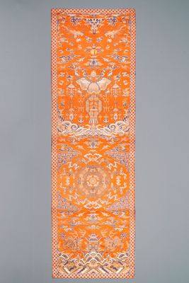 Tissage en soie de type kesi à décor de lions et phénix bouddhistes, Chine, 19ème