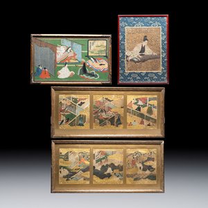 Tosa School and Japanese School: various scenes, ink, colour, and gold on paper, Edo/Meiji, 17/19th C. — 照片 1