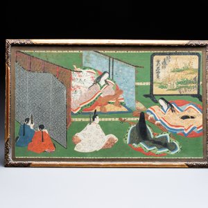 Tosa School and Japanese School: various scenes, ink, colour, and gold on paper, Edo/Meiji, 17/19th C. — 照片 8