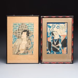 Toyohara Kunichika (1835-1900): two woodblock prints, Japan, Meiji, 19th C. — photo 1