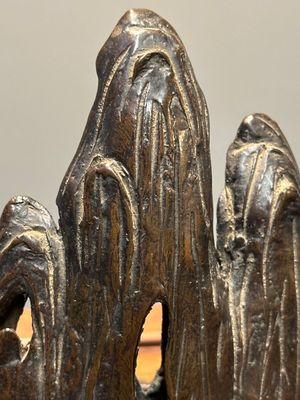 Très rare brûle-parfum couvert en forme de Laozi assit sur le rocher, Yuan — photo 15