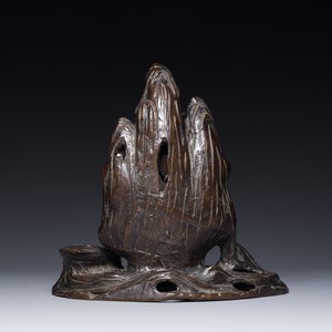 Très rare brûle-parfum couvert en forme de Laozi assit sur le rocher, Yuan — photo 3