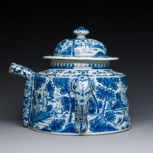 Très rare pot à posset en faïence de Delft en bleu et blanc, début du 18ème — photo 4