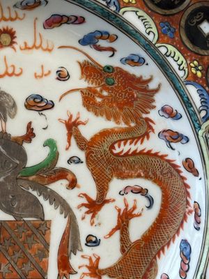 Trois assiettes armoriées en porcelaine de Chine famille rose de Canton et une paire de coquetiers pour le marché portugais, Guangxu — photo 20