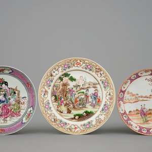 Trois assiettes en porcelaine de Chine et de Samson, 18/19ème — photo 1