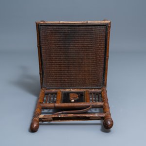Trois chaises et un fauteuil en bambou de style japonisant, attribué à Daï Nippon, Paris, fin du 19ème — photo 26
