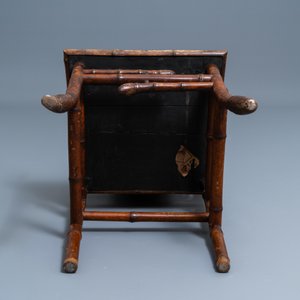 Trois chaises et un fauteuil en bambou de style japonisant, attribué à Daï Nippon, Paris, fin du 19ème — photo 27