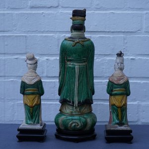 Trois figures en grès émaillé sancai, Chine, Ming — photo 9