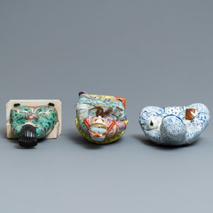 Trois figures en porcelaine de Chine famille rose et verte, 19/20ème — photo 7