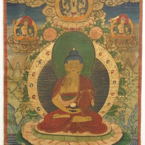 Trois grands thangkas à décors divers, Nepal ou Tibet, 19/20ème — photo 4