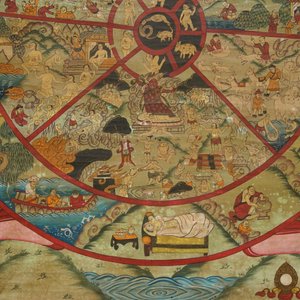 Trois grands thangkas à décors divers, Nepal ou Tibet, 19/20ème — photo 6